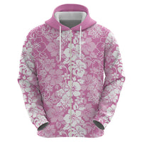 Hawaiian Lei Day Hoodie Pink Hibiscus Flowers Lei Art