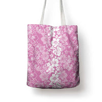 Hawaiian Lei Day Tote Bag Pink Hibiscus Flowers Lei Art - Polynesian Pride