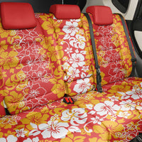 Hawaiian Lei Day Back Car Seat Cover Red Hibiscus Flowers Lei Art