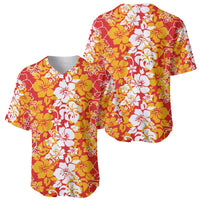 Hawaiian Lei Day Baseball Jersey Red Hibiscus Flowers Lei Art