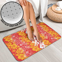 Hawaiian Lei Day Bathroom Set Red Hibiscus Flowers Lei Art - Polynesian Pride