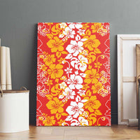 Hawaiian Lei Day Canvas Wall Art Red Hibiscus Flowers Lei Art