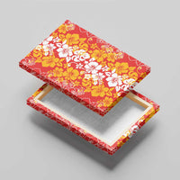 Hawaiian Lei Day Canvas Wall Art Red Hibiscus Flowers Lei Art
