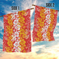 Hawaiian Lei Day Garden Flag Red Hibiscus Flowers Lei Art