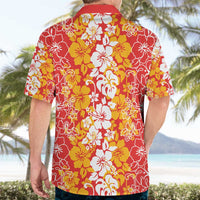 Hawaiian Lei Day Hawaiian Shirt Red Hibiscus Flowers Lei Art