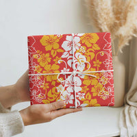 Hawaiian Lei Day Wrapping Paper Red Hibiscus Flowers Lei Art - Polynesian Pride