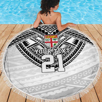 Flying Fijians Pacific Fiji Rugby Custom Beach Blanket Polynesian Pattern