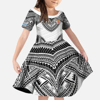 Flying Fijians Pacific Fiji Rugby Custom Family Matching Long Sleeve Bodycon Dress and Hawaiian Shirt Polynesian Pattern