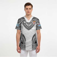 Flying Fijians Pacific Fiji Rugby Custom Scrub Top Polynesian Pattern - Polynesian Pride