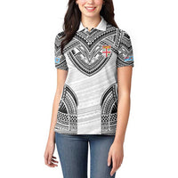 Flying Fijians Pacific Fiji Rugby Custom Women Polo Shirt Polynesian Pattern