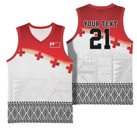 Ikale Tahi Pacific Tonga Rugby Custom Basketball Jersey Tongan Ngatu with Flag Pattern - Polynesian Pride