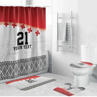 Ikale Tahi Pacific Tonga Rugby Custom Bathroom Set Tongan Ngatu with Flag Pattern - Polynesian Pride