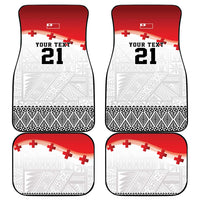 Ikale Tahi Pacific Tonga Rugby Custom Car Mats Tongan Ngatu with Flag Pattern