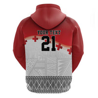 Ikale Tahi Pacific Tonga Rugby Custom Hoodie Tongan Ngatu with Flag Pattern
