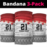 Ikale Tahi Pacific Tonga Rugby Custom Neck Gaiter Tongan Ngatu with Flag Pattern - Polynesian Pride