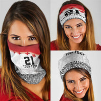 Ikale Tahi Pacific Tonga Rugby Custom Neck Gaiter Tongan Ngatu with Flag Pattern - Polynesian Pride