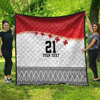 Ikale Tahi Pacific Tonga Rugby Custom Quilt Tongan Ngatu with Flag Pattern LT9 - Polynesian Pride