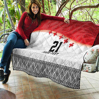 Ikale Tahi Pacific Tonga Rugby Custom Quilt Tongan Ngatu with Flag Pattern LT9 - Polynesian Pride