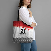 Ikale Tahi Pacific Tonga Rugby Custom Tote Bag Tongan Ngatu with Flag Pattern - Polynesian Pride