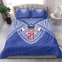 Manu Samoa Pacific Samoa Rugby Custom Bedding Set Polynesian Pattern