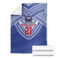 Manu Samoa Pacific Samoa Rugby Custom Blanket Polynesian Pattern