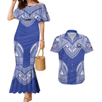 Manu Samoa Pacific Samoa Rugby Custom Couples Matching Mermaid Dress and Hawaiian Shirt Polynesian Pattern