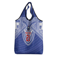 Manu Samoa Pacific Samoa Rugby Custom Grocery Bag Polynesian Pattern
