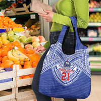 Manu Samoa Pacific Samoa Rugby Custom Grocery Bag Polynesian Pattern