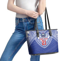 Manu Samoa Pacific Samoa Rugby Custom Leather Tote Bag Polynesian Pattern LT9 - Polynesian Pride