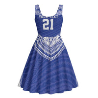 Manu Samoa Pacific Samoa Rugby Custom Midi Dress Polynesian Pattern - Polynesian Pride