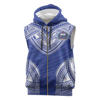 Manu Samoa Pacific Samoa Rugby Custom Sleeveless Zip Hoodie Polynesian Pattern - Polynesian Pride