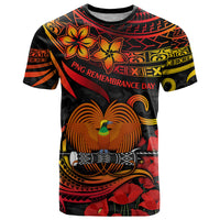 PNG Remembrance Day T Shirt Polynesian Tribal and Poppy LT9 Red - Polynesian Pride
