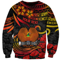 Custom PNG Remembrance Day Sweatshirt Polynesian Tribal and Poppy LT9 Unisex Red - Polynesian Pride