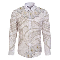 Tokelau Gardenia Thunbergia Family Matching Long Sleeve Bodycon Dress and Hawaiian Shirt Black Polynesian Art Vibe