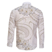 Tokelau Gardenia Thunbergia Family Matching Off The Shoulder Long Sleeve Dress and Hawaiian Shirt Black Polynesian Art Vibe