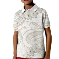 Tokelau Gardenia Thunbergia Kid Polo Shirt Black Polynesian Art Vibe