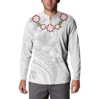 Manuia le Aso Sa o Tamaiti Tonga Button Sweatshirt White Sunday Heilala Lei
