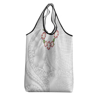 Manuia le Aso Sa o Tamaiti Tonga Grocery Bag White Sunday Heilala Lei