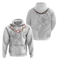 Manuia le Aso Sa o Tamaiti Tonga Zip Hoodie White Sunday Heilala Lei