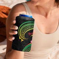 Kiribati Red Jasmine Mango 4 in 1 Can Cooler Tumbler Reggae Polynesian Art Vibe