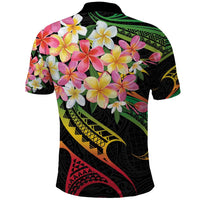 Kiribati Red Jasmine Mango Polo Shirt Reggae Polynesian Art Vibe