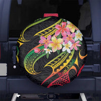Kiribati Red Jasmine Mango Spare Tire Cover Reggae Polynesian Art Vibe