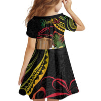 Personalised Tokelau Tropical Flowers Family Matching Puletasi and Hawaiian Shirt Reggae Polynesian Art Vibe