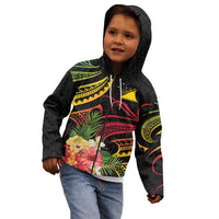 Personalised Tokelau Tropical Flowers Kid Hoodie Reggae Polynesian Art Vibe