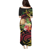 Personalised Tokelau Tropical Flowers Puletasi Reggae Polynesian Art Vibe