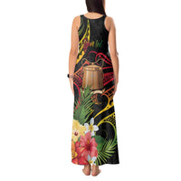 Personalised Tokelau Tropical Flowers Tank Maxi Dress Reggae Polynesian Art Vibe