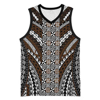 Brown Tongan Polynesian Tribal Basketball Jersey - Polynesian Pride