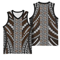 Brown Tongan Polynesian Tribal Basketball Jersey - Polynesian Pride