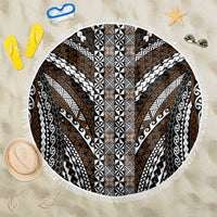 Brown Tongan Polynesian Tribal Beach Blanket - Polynesian Pride