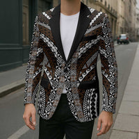 Brown Tongan Polynesian Tribal Blazer - Polynesian Pride